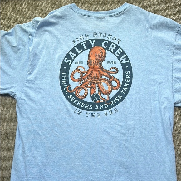 Salty Crew Light Blue Men's T-Shirt - Picture 3 of 4